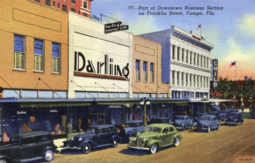 Part of the downtown business district, Franklin Street, Tampa, Florida, USA, 1940. Artist: Unknown