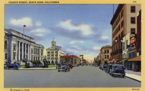 Fourth Street, Santa Rosa, California, USA, 1940. Artist: Unknown