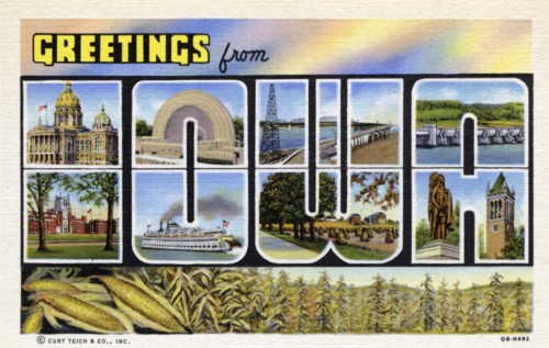 'Greetings from Iowa', postcard, 1940. Artist: Unknown