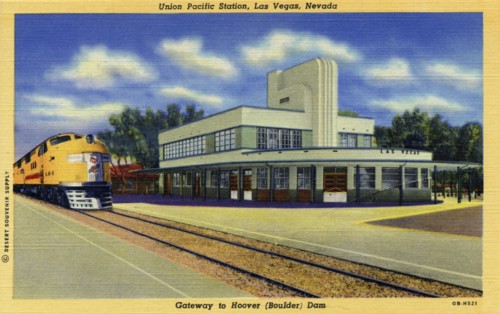 Union Pacific Station, Las Vegas, Nevada, USA, 1940. Artist: Unknown
