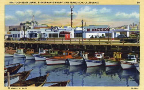 Seafood restaurant, Fisherman's Wharf, San Francisco, California, USA, 1940. Artist: Unknown