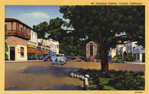 Business district, Carmel, California, USA, 1940. Artist: Unknown