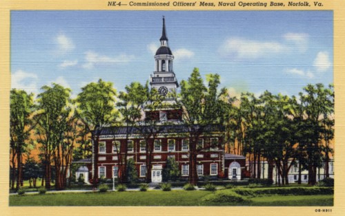 Commissioned Officers' Mess, Naval Operating Base, Norfolk, Virginia, USA, 1940. Artist: Unknown