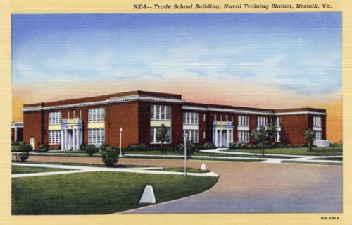 Trade School Building, Naval Training Station, Norfolk, Virginia, USA, 1940. Artist: Unknown
