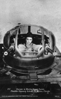 Gunner in a Martin upper turret, Flexible Gunnery School, Fort Myers, Florida, USA, 1943. Artist: Southeast Army Air Forces Training Center