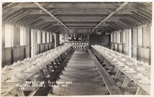 Mess hall, Fort Sheridan Reserve Officers Camp, Illinois, USA, 1917. Artist: Unknown