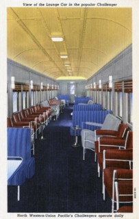 Lounge car on the North Western Union Pacific's popular 'Challenger' train, USA, 1941. Artist: Unknown