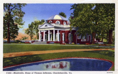 Monticello, Home of Thomas Jefferson, Charlottesville, Virginia, USA, 1941. Artist: Unknown