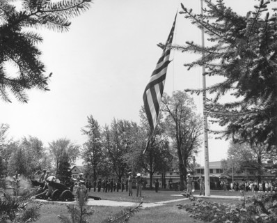 Memorial Day services held at the post cemetery, Fort Sheridan, Illinois, USA, 1974. Artist: Lundahl