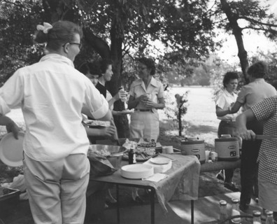 People at a picnic at Fort Sheridan, Illinois, USA, 1960. Artist: Unknown