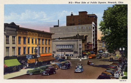 West side of Public Square, Newark, Ohio, USA, 1940. Artist: Unknown