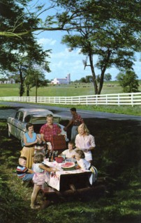 Picnic along one of Kentucky's scenic highways, USA, 1956. Artist: Unknown