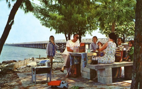 Picnicking alongside Courtney Campbell Parkway, Tampa, Florida, USA, 1959. Artist: Unknown