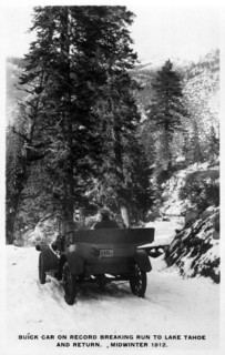 Buick car on a record breaking run to Lake Tahoe and return, midwinter 1912. Artist: Unknown
