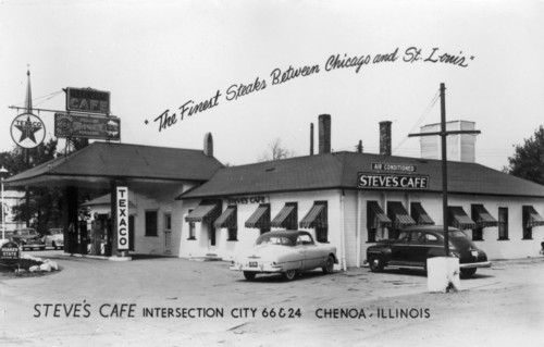 Steve's Cafe, Chenoa, Illinois, USA, 1930s-1940s. Artist: Unknown