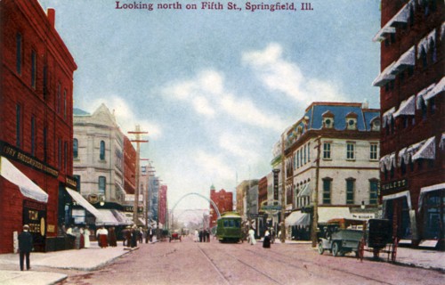 Looking north on Fifth Street, Springfield, Illinois, USA, c1910s(?). Artist: Unknown