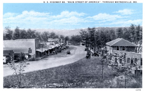 US Highway 66, Main Street of America, through Waynesville, Missouri, USA, 1931. Artist: Unknown