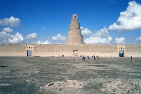 Minaret from within the Friday Mosque, Samarra, Iraq, 1977.