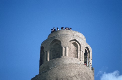 Top of the minaret of the Great Mosque, Samarra, Iraq, 1977.