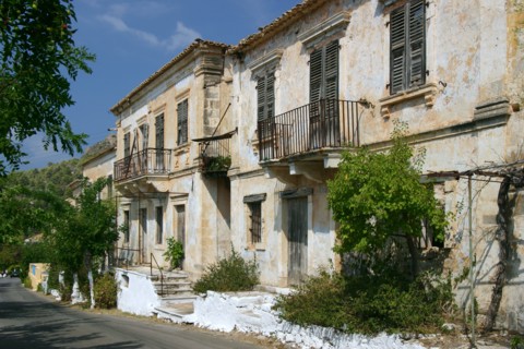 Houses, Assos, Kefalonia, Greece.