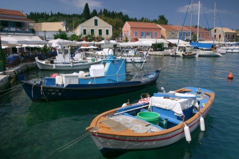 Fiskardo harbour, Kefalonia, Greece.