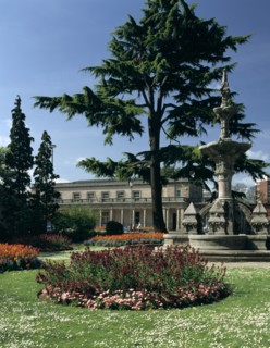 Royal Pump Room and Baths from Jephson Gardens, Leamington Spa, Warwickshire.