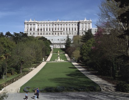 Palacio Real and Campo del Moro, Madrid, Spain.
