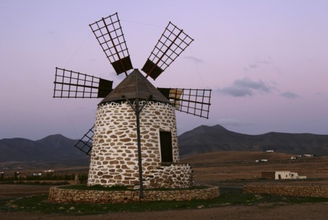 Windmill near Tefia, Fuerteventura, Canary Islands.
