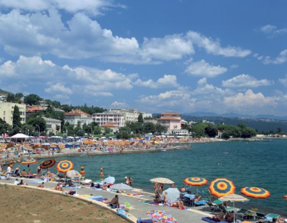 Beach scene, Opatija, Croatia.