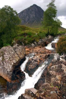 River Etive and Buachaille Etive Mor, Glencoe, Highland, Scotland.