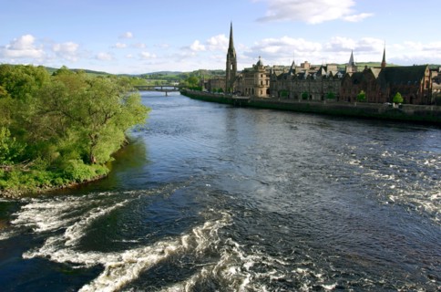 River Tay and Perth, Scotland.