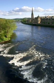 River Tay and Perth, Scotland.
