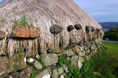 Black house, Colbost Folk Museum, Skye, Highland, Scotland.