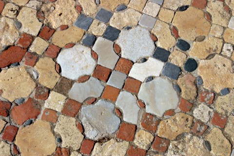 Mosaic pavement, Basilica of Ayios Philion, Dipkarpaz (Rizokarpaso), North Cyprus.