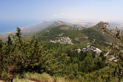 View from Kantara Castle, North Cyprus.