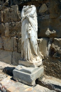 Headless statue, the gymnasium, Salamis, North Cyprus.