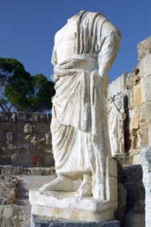 Headless statue, Roman gymnasium, Salamis, North Cyprus.