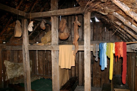 House interior, West Stow Country Park and Anglo-Saxon Village, Bury St Edmund's, Suffolk.