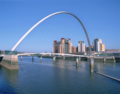 Millennium Bridge and Baltic Art Gallery, Gateshead, Tyne & Wear.