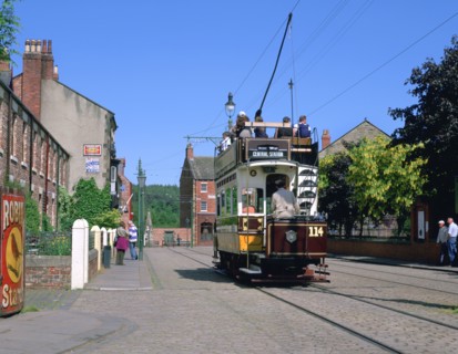 Tram, Beamish Museum, Stanley, County Durham.