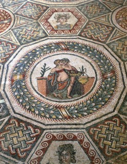 Mosaic in the Roman Villa of Casale, near Piazza Armerina, Sicily, Italy.