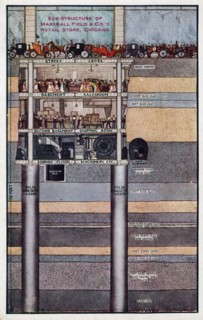 Sub-structure of Marshall Field & Co's retail store, Chicago, Illinois, USA, 1910. Artist: Unknown