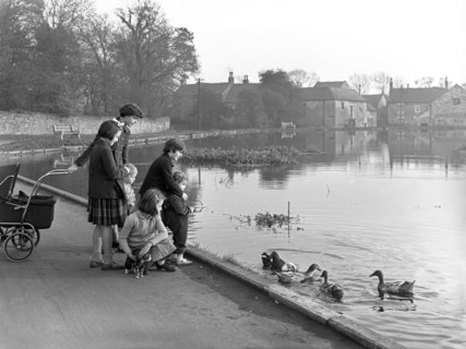 Village duck pond scene, Tickhill, Doncaster, South Yorkshire, 1961. Artist: Michael Walters