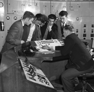 Students visiting Mexborough Power Station, South Yorkshire, 1960. Artist: Michael Walters