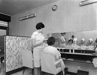 Hairdressers' salon, Armthorpe, near Doncaster, South Yorkshire, 1961.  Artist: Michael Walters