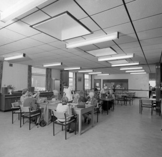 Tea room, Montague Hospital, Mexborough, South Yorkshire, 1977. Artist: Michael Walters