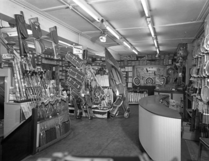 Sugg's sports shop interior, Sheffield, South Yorkshire, 1961.  Artist: Michael Walters