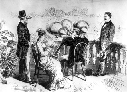 Keeping  in touch with Edison's aerophone, c1878. Artist: Unknown