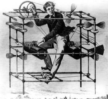 Ayre's aerial machine, 1885. Artist: Unknown