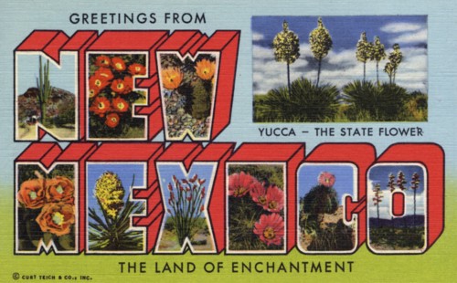 'Greetings from New Mexico, the Land of Enchantment', postcard, 1959. Artist: Unknown